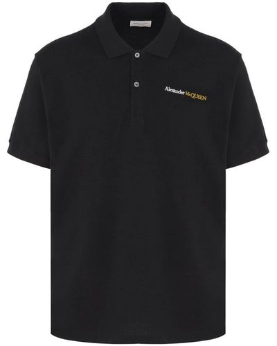 Alexander McQueen Polo Shirts - Black