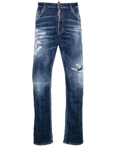 DSquared² Indigo ripped gewaschene straight-leg jeans - Blau