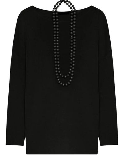 Elena Miro Long Sleeve Tops - Black