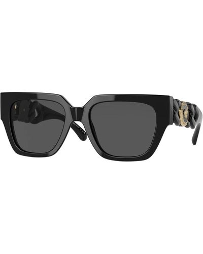 Versace Stilvolle sonnenbrille mit dunkelgrauen gläsern - Schwarz