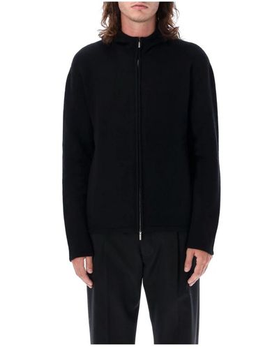 Ferragamo Luxuriöser cashmere zip hoodie - Schwarz