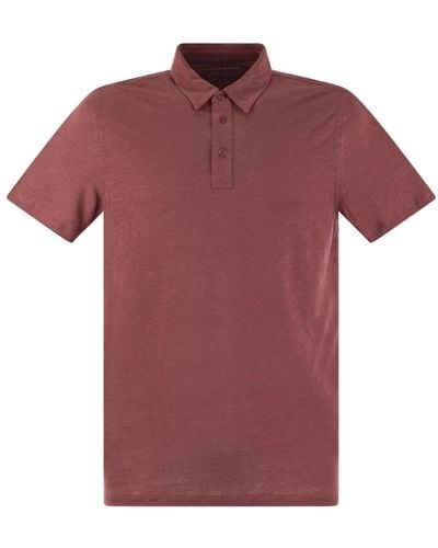 Majestic Filatures Majestic linen short sleeved polo shirt - Rosso