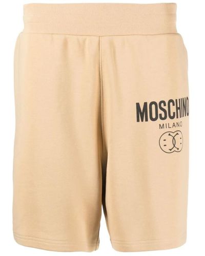Moschino Shorts mit logo-print und elastischem bund - Natur