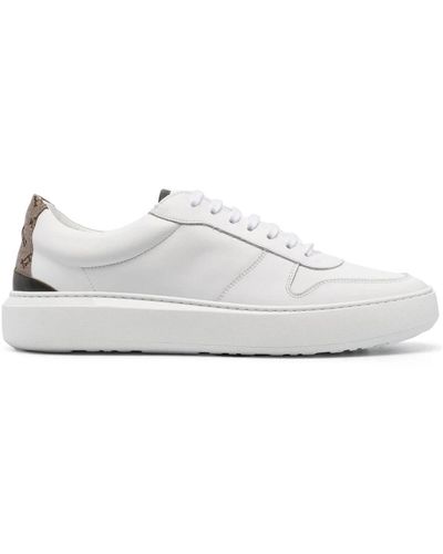 Herno Monogramma pattern sneakers in pelle bianca - Bianco