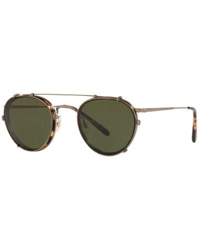 Oliver Peoples Montatura occhiali clip-on oro antico/verde