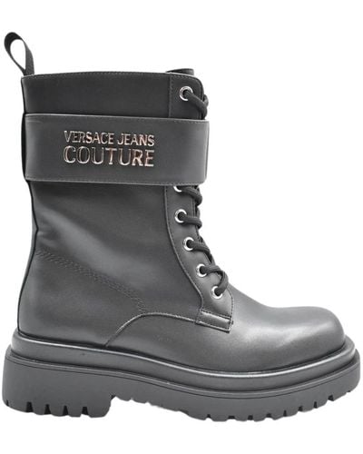 Versace Lace-Up Boots - Gray
