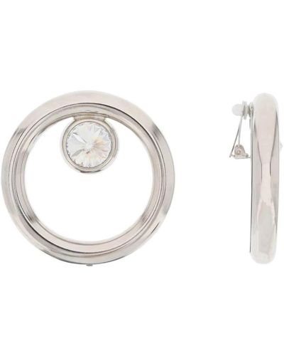 Alessandra Rich Maxi crystal hoop clip-on ohrringe - Weiß
