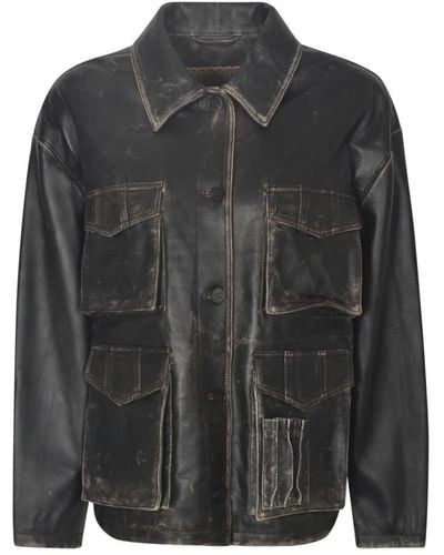 Golden Goose Leather Jackets - Black