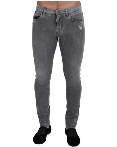 Dolce & Gabbana Jeans skinny in denim grigio