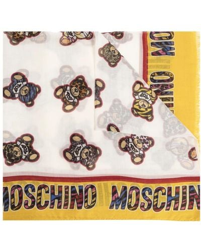 Moschino Schal mit teddybärmotiv - Weiß