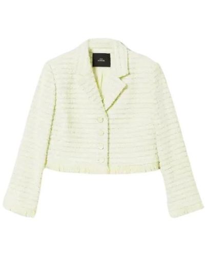 Twin Set Boucle fringe giacca - Bianco