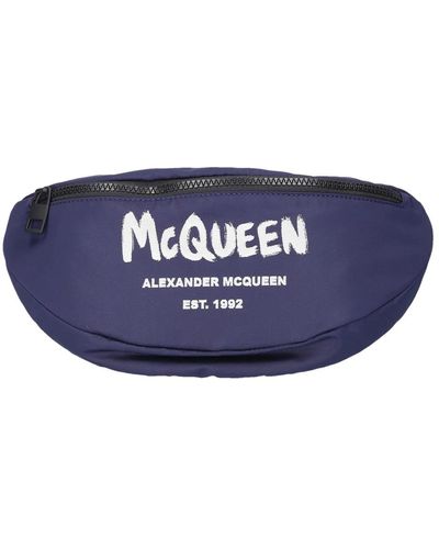 Alexander McQueen Belt Bag Graffiti Nylon - Blue