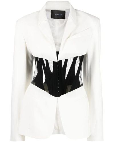 Mugler Jackets > blazers - Blanc