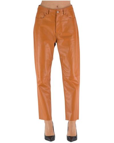 DROMe Leather Trousers - Orange