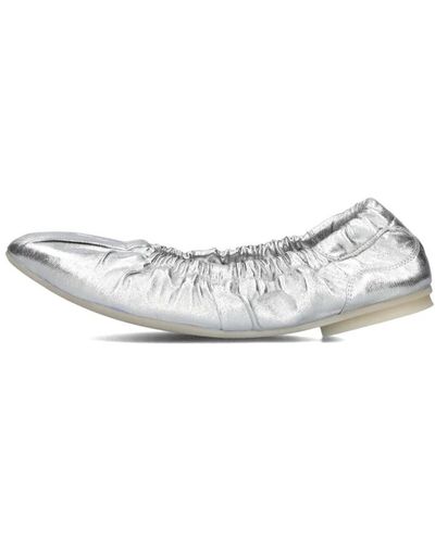 Bronx Silber metallic ballerina schuhe - Weiß
