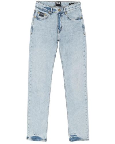 Versace Logo multipocket mid waist jeans - Blau