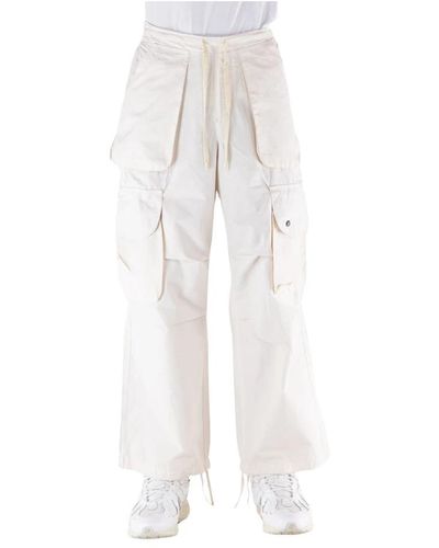A PAPER KID Pantalone cargo in nylon - Bianco