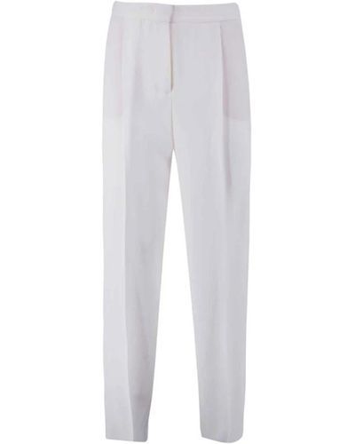Emporio Armani Pantalones de sastre de cintura alta - Blanco