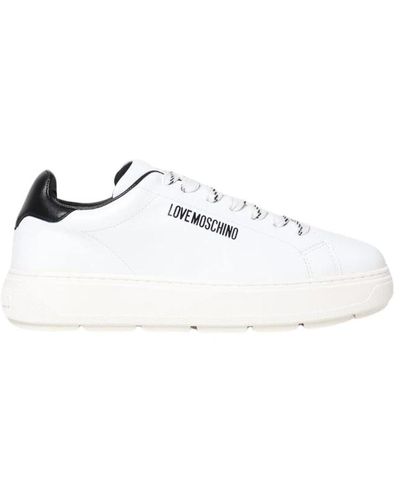 Love Moschino Stylischer sneaker aus weißem leder