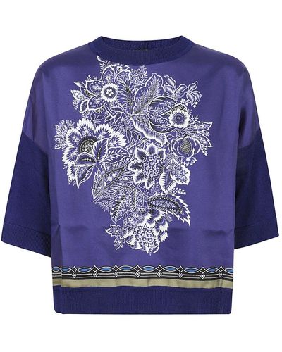 Etro Round-Neck Knitwear - Blue