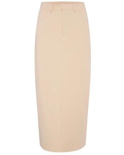 Soaked In Luxury Midi Skirts - Natural