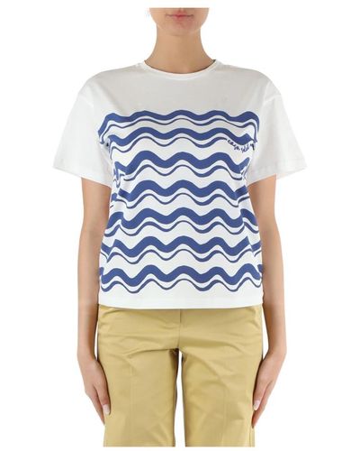 Pennyblack Camiseta de algodón con cuello redondo - Azul