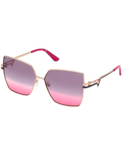Guess Sonnenbrille in rose gold/violet shaded - Pink