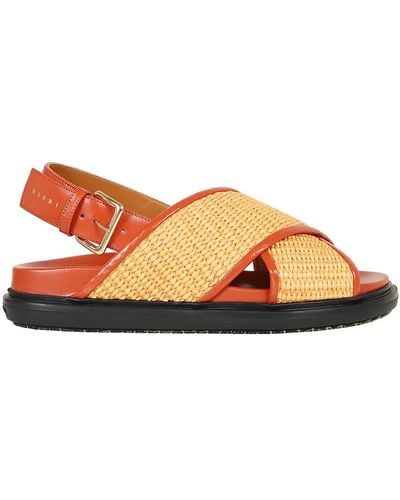 Marni Kreuz flache sandalen - Orange