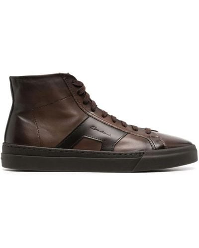 Santoni Lace-Up Boots - Brown