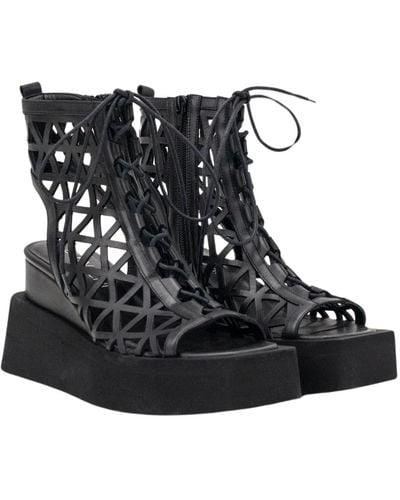 Elena Iachi Shoes > boots > lace-up boots - Noir