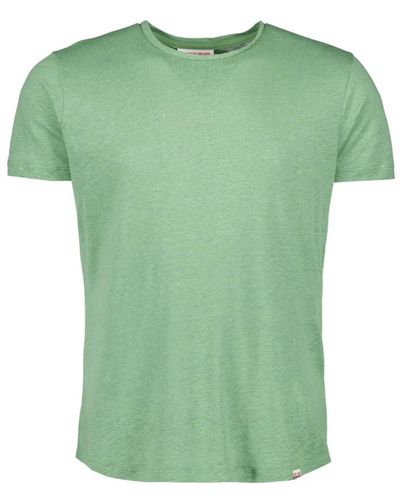 Orlebar Brown Kurzarm leinen t-shirt - Grün