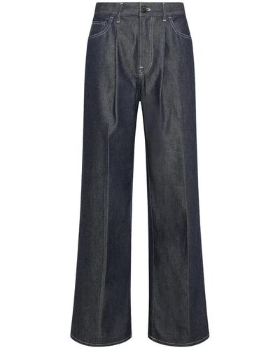 Philippe Model Essenza francese pantaloni in denim e pelle - Blu