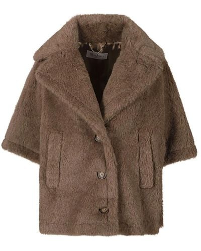 Max Mara Faux fur shearling jackets - Braun