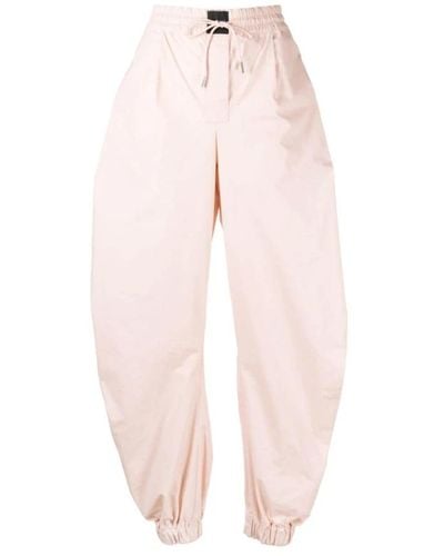The Attico Pantaloni in cotone rosa con dettagli plissettati