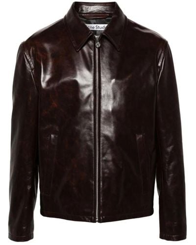Acne Studios Leather Jackets - Black