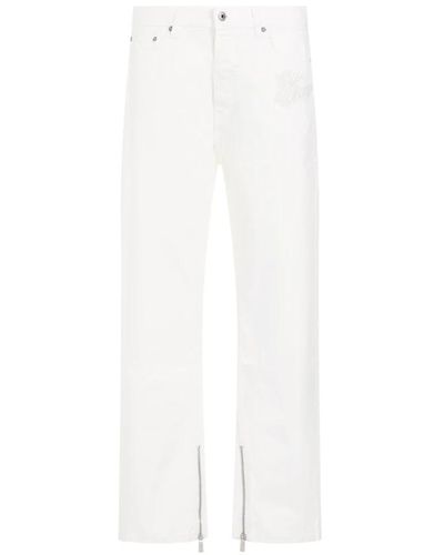 Off-White c/o Virgil Abloh Weiße baumwoll-logo-skate-raw-jeans off