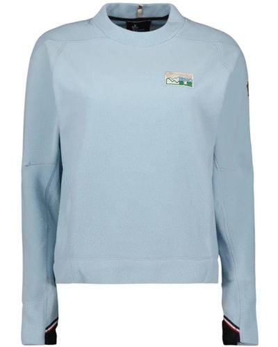 Moncler Logo sweatshirt langarm gerade passform - Blau