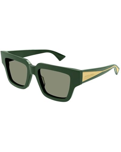 Bottega Veneta Oversized occhiali da sole rettangolari primavera estate 2024 - Verde