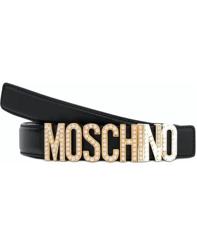 Moschino Gürtel mit Logo - Schwarz