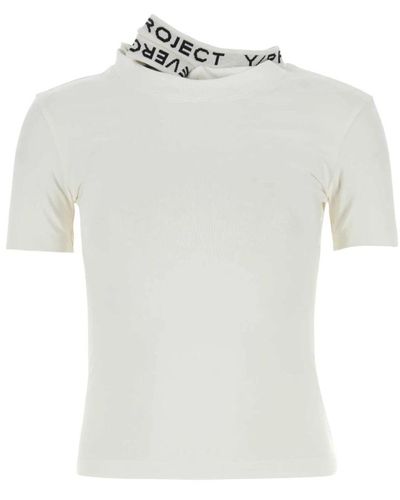 Y. Project Stretch baumwoll t-shirt - Weiß