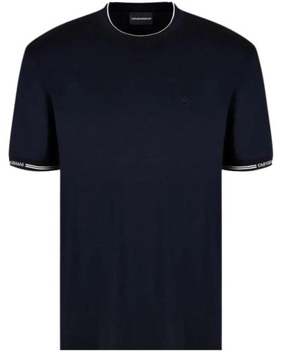 Emporio Armani T-shirt - klassisches modell,kurzarm t-shirt - Blau