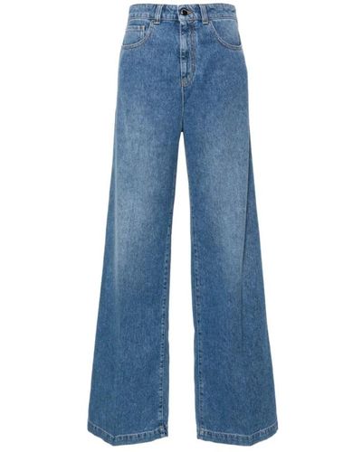 Emporio Armani Blaue gewaschene denim straight leg jeans