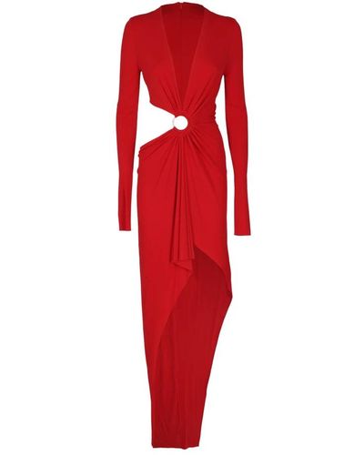 Alexandre Vauthier Elegantes langes kleid mit ausschnitten - Rot