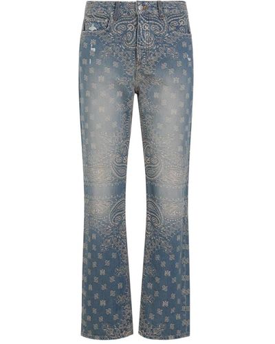 Amiri Bandana jacquard straight jeans - Blau
