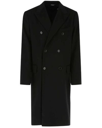 Dolce & Gabbana Double-Breasted Coats - Black