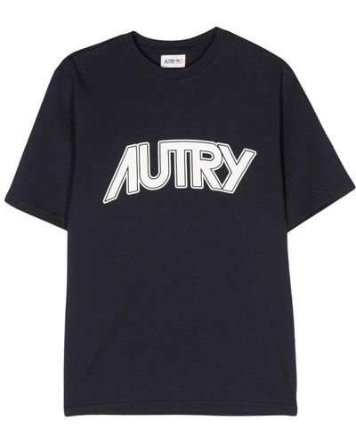 Autry Baumwoll-rundhals-t-shirt - Schwarz