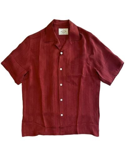 Portuguese Flannel Short Sleeve Shirts - Red