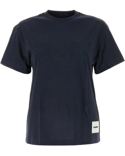 Jil Sander Buntes baumwoll-t-shirt-set - Blau