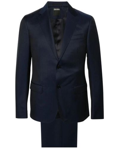 Zegna Single Breasted Suits - Blue