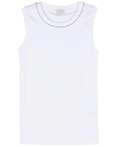 Peserico C71 top blusa moda donna - Bianco